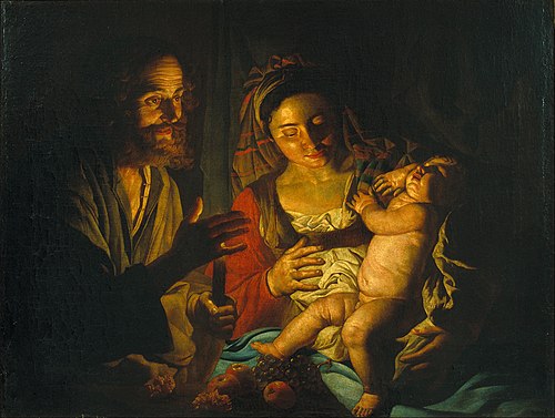 Holy Family, 1640, Matthias Stom