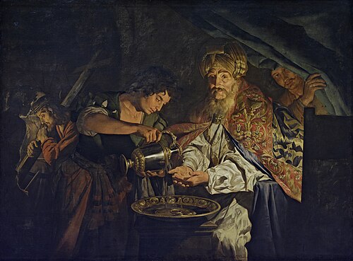 Pilate washing his hands in innocence, 1625, Matthias Stom
