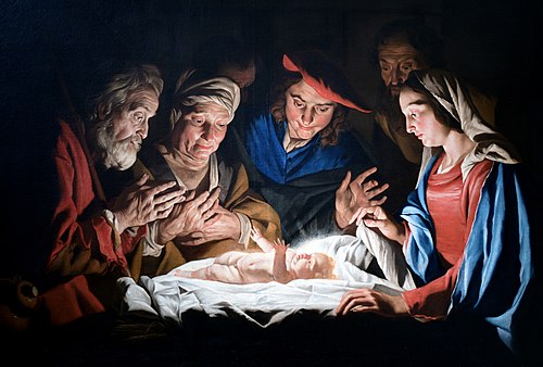 The Adoration of the Shepherds, 1650, Matthias Stom
