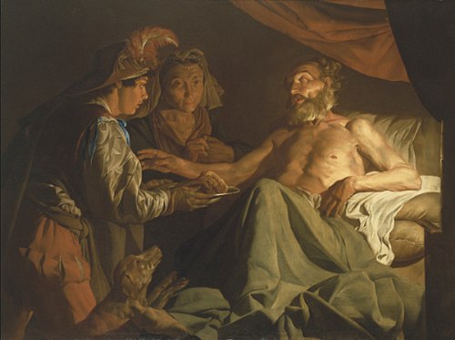 Isaac Blessing Jacob, 1635, Matthias Stom