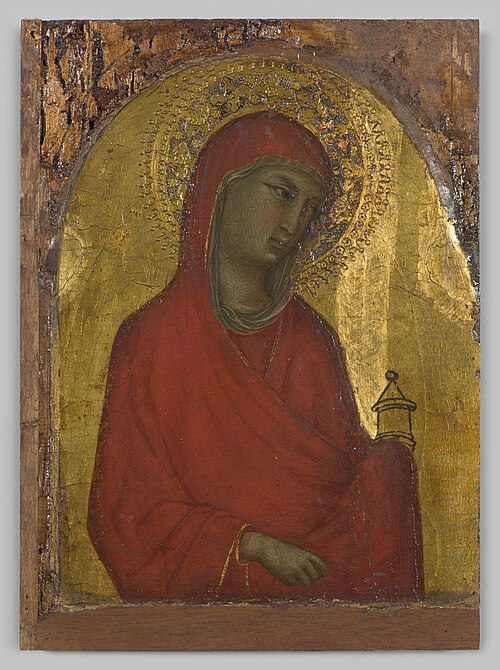 Portret "H. Maria Magdalena" tempera op hout door Niccolo di Segna, circa 1335-1340, Siena, 1337, Niccolò di Segna