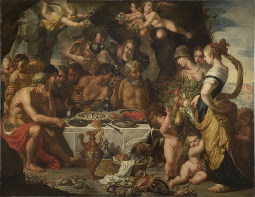 Feast of the Gods in a Cave near the Sea Shore, 1628, Gerard Seghers