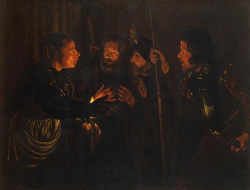 Denial of St Peter, 1620, Gerard Seghers