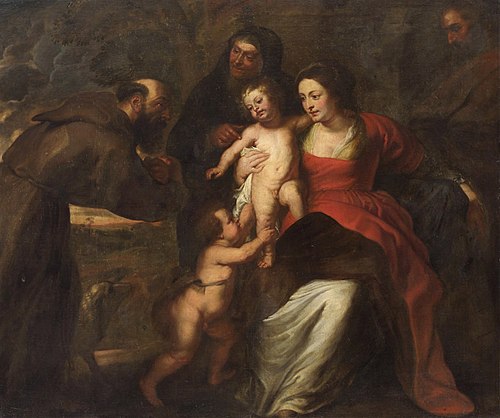 Holy Family with Saint Francis, 1650, Gerard Seghers