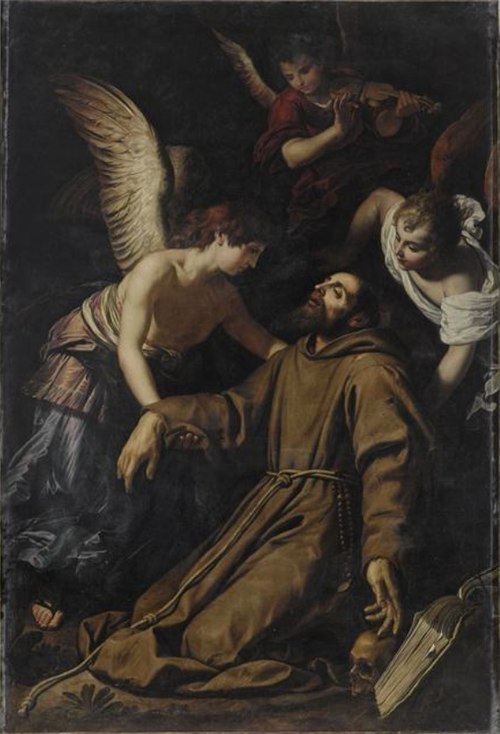 Saint François d'Assise réconforté par les anges après sa stigmatisation, 1625, Gerard Seghers