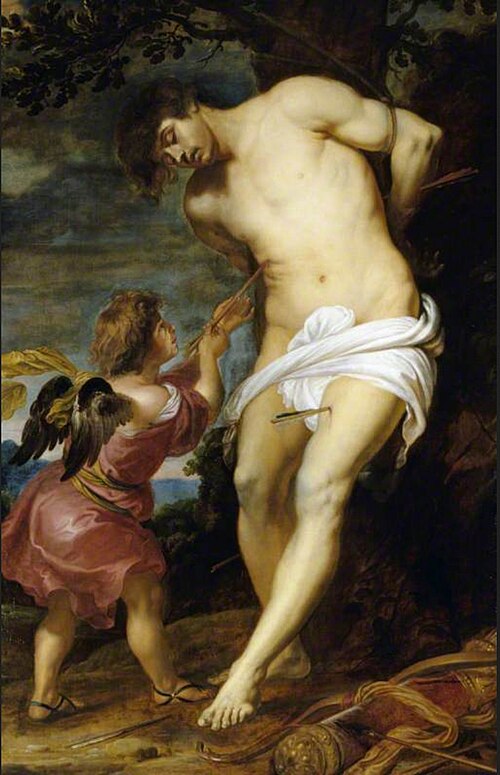 Saint Sebastian comforted by an Angel, 1630, Gerard Seghers