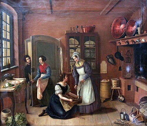 Inside of a Berlin cuisine, 1850, Franziska Kobes