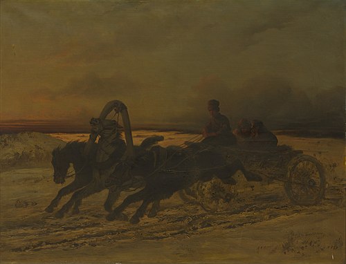 A Troika Sleigh in Russia, 1900, Nicolas Swertschkoff