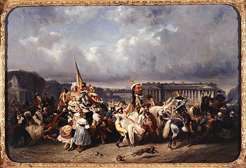 Carnaval place de la Concorde, 1840, Ernest Seigneurgens