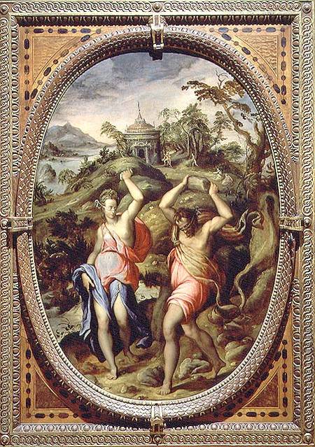 Deucalión y Pirra, Studiolo de Francisco I, 1572, Andrea di Mariotto del Minga