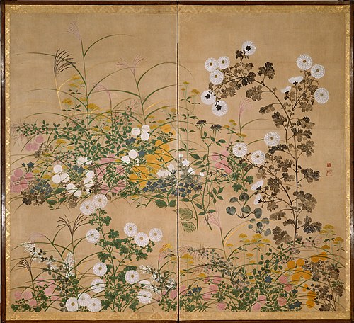 Flowering Plants in Autumn, 1800, Ogata Kōrin