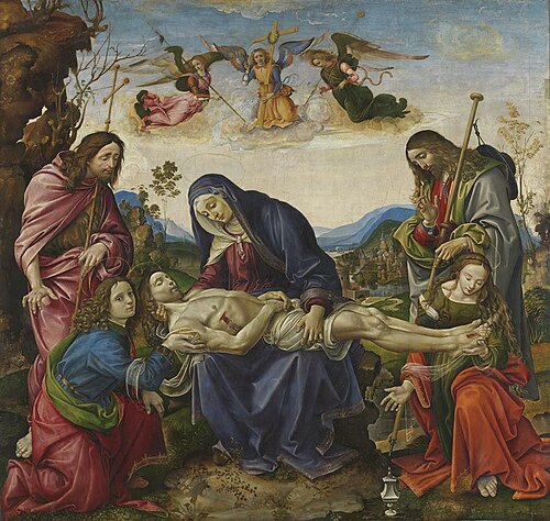 The mourning over the dead Christ, 1500, Raffaellino del Garbo