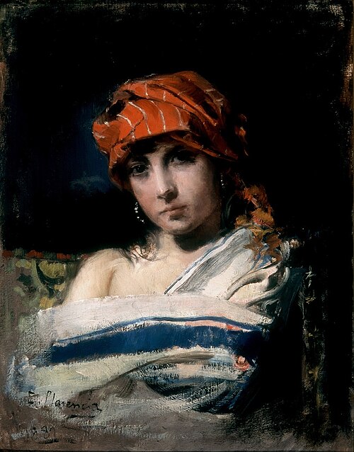 La joven del pañuelo rojo, 1889, Casto Plasencia