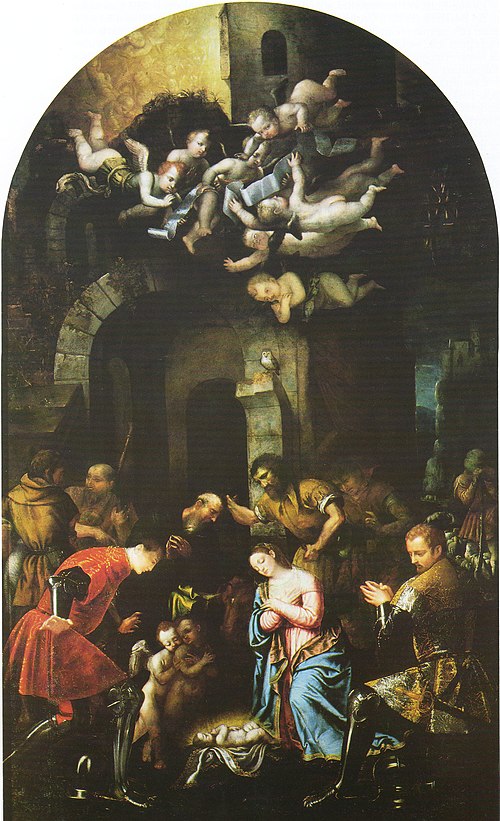 Adoration des bergers avec le Nazario Saints et Celso, 1540, Alessandro Bonvicino