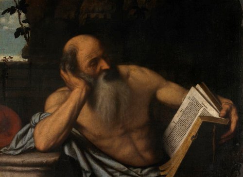 San Girolamo in meditazione (Il Moretto), , Alessandro Bonvicino