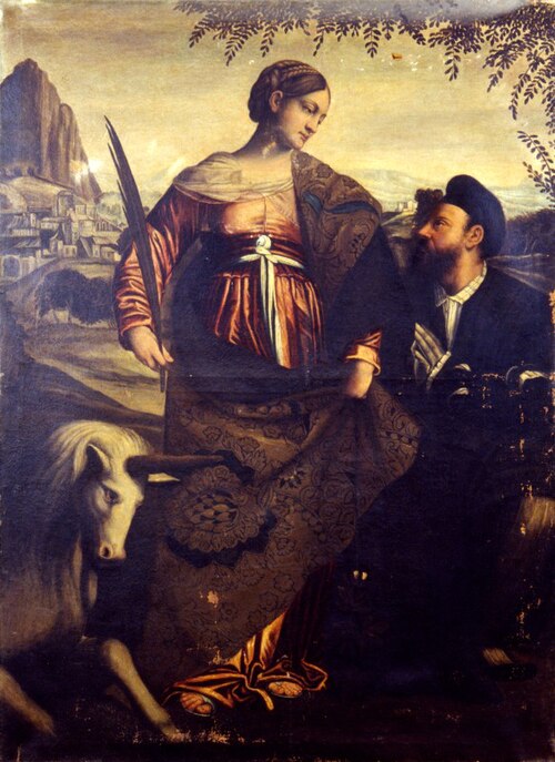 Santa Giustina e un devoto, 1550, Alessandro Bonvicino