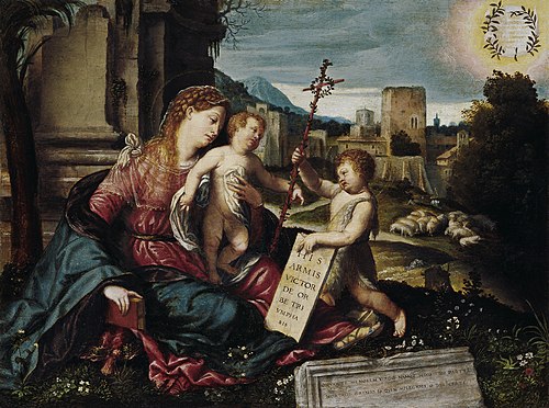 Madonna with Child and the Young St. John, 1550, Alessandro Bonvicino