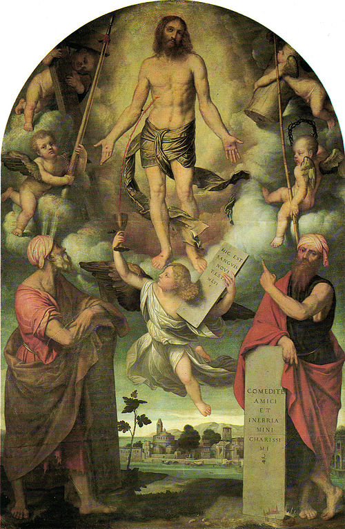 Christ in Passion with Moses and Solomon, 1541, Alessandro Bonvicino