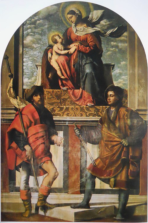 Madonna and child with Saints Roch and Sebastian, 1528, Alessandro Bonvicino