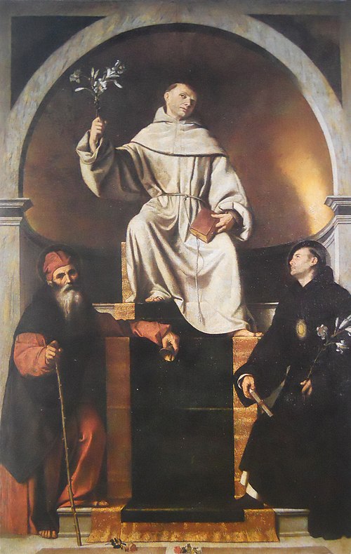 Saint Anthony of Padua with Saints Anthony Abbot and Nicholas of Tolentino, 1530, Alessandro Bonvicino