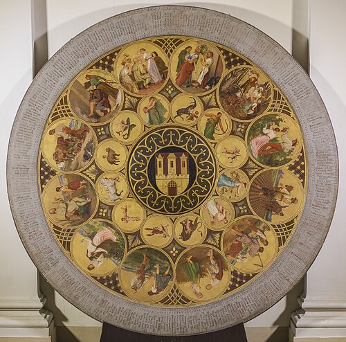 Calendar Plate for the Prague Astronomical Clock, 1865, Josef Mánes