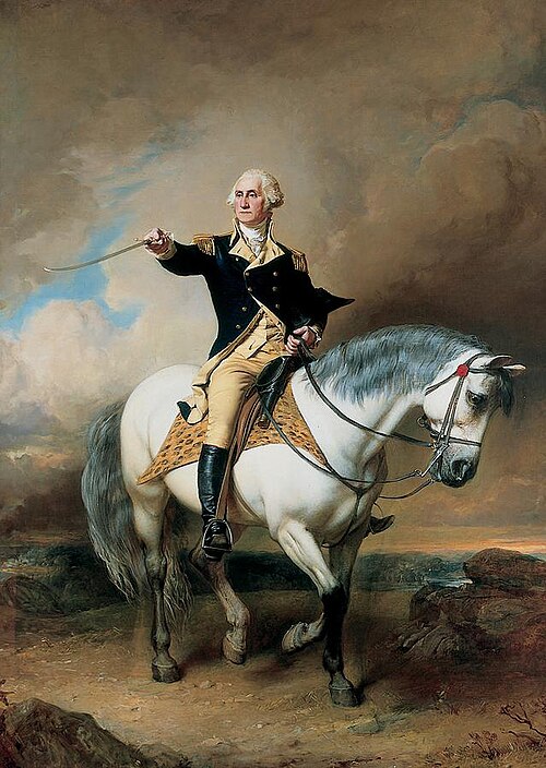Portrait of George Washington Taking the Salute at Trenton, 1856, John Faed