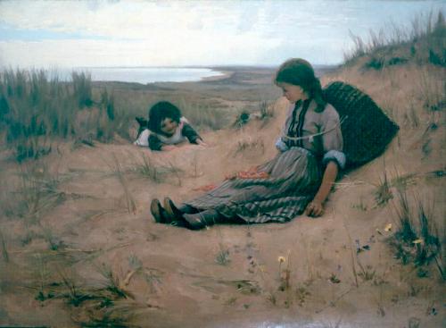 Idling on the Sands, Forvie, 1882, Alexander Mann