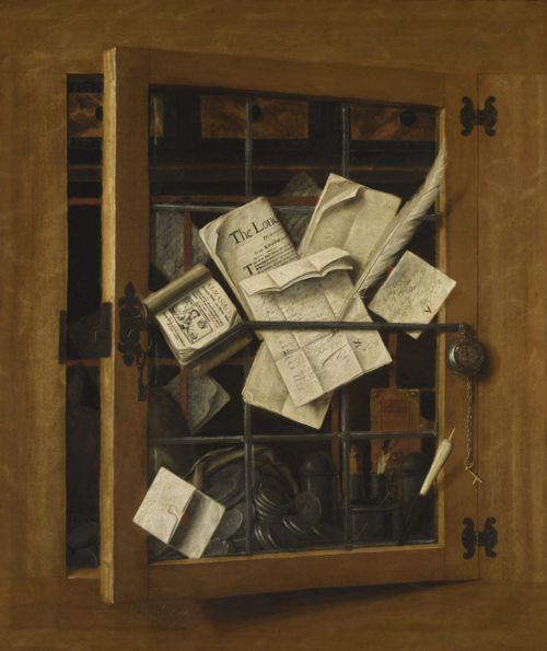 Trompe l'œil of an open cabinet, 1600, Cornelis Norbertus Gysbrechts