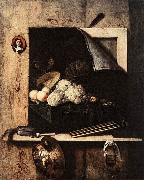 Nature morte avec autoportrait, 1663, Cornelis Norbertus Gysbrechts