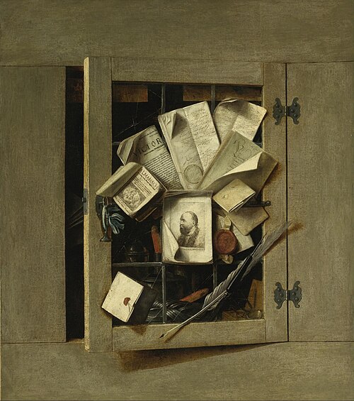Porte d'armoire entrouverte, 1665, Cornelis Norbertus Gysbrechts