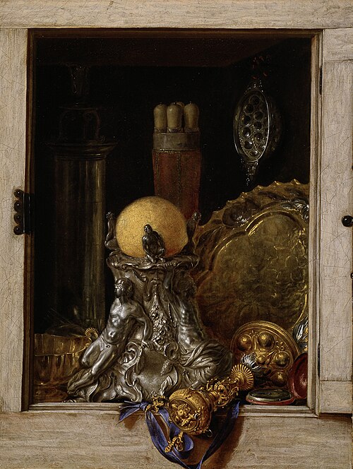 Silverware in an Open Cabinet, 1667, Cornelis Norbertus Gijsbrechts