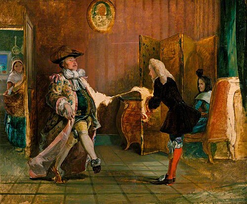 Monsieur Jourdain's Dancing Lesson (from Molière's 'Le Bourgeois Gentilhomme', Act II, Scene 1), 1845, William Powell Frith