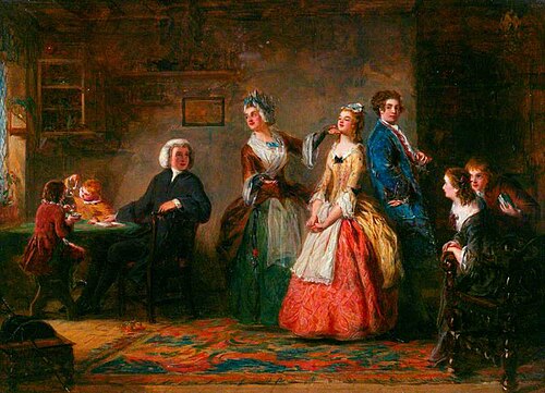'Measuring Heights' (from Oliver Goldsmith's 'The Vicar of Wakefield'), 1842, William Powell Frith