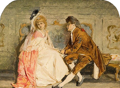 Dolly Varden from Charles Dickens's 'Barnaby Rudge' (sketch), 1842, William Powell Frith
