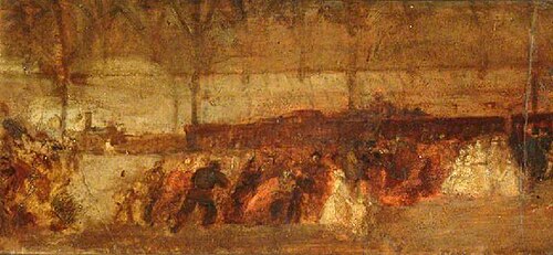 Sketch for 'The Railway Station', 1860, William Powell Frith