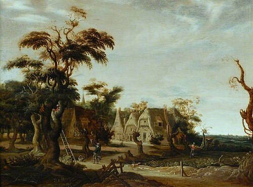 Landscape with Houses and Figures, , Govert Dircksz Camphuysen