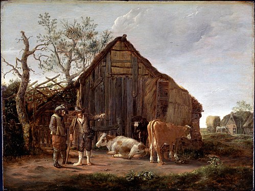 Two Peasants with Cow, 1650, Govert Dircksz Camphuysen