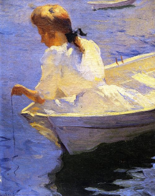 Eleanor in the Dory, , Frank Weston Benson