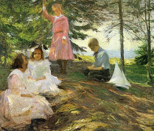 Four Children at North Haven, , Frank Weston Benson