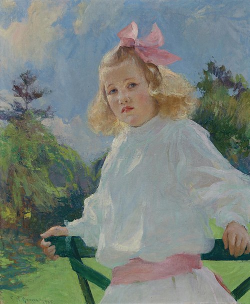 Girl with pink bow, 1905, Frank Weston Benson