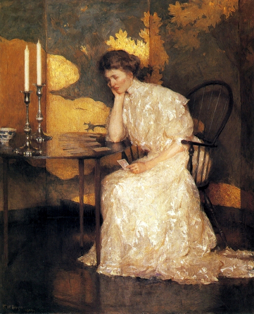 Femme jouant à la réussite, 1909, Frank Weston Benson