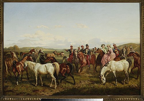 Mohort presenting his horses, 1858, Juliusz Kossak