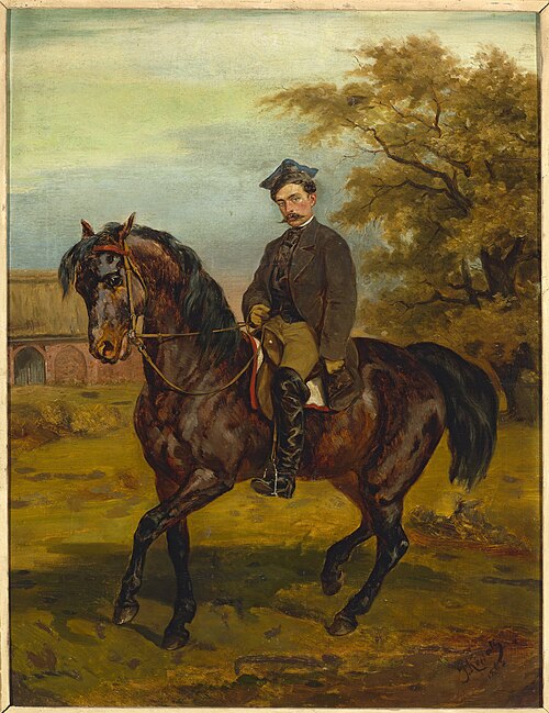 Portrait of a horseman in a peaked cap, 1863, Juliusz Kossak