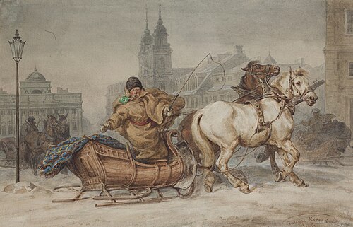 "Warsaw coachman", 1863, Juliusz Kossak
