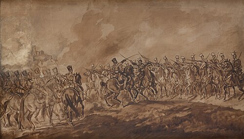 Skirmish at Iłża – Sketch, , Juliusz Kossak