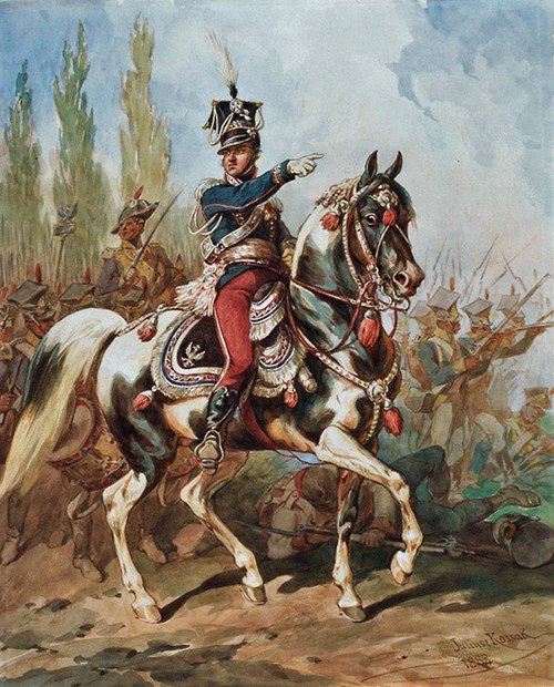 General Jan Henryk Dąbrowski in front of the Polish Legions in Italy, 1882, Juliusz Kossak