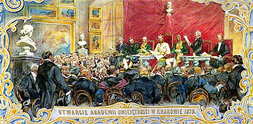 Inauguration of the Academy of Learning in Krakow in 1873, 1881, Juliusz Kossak
