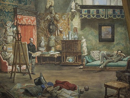 Pracownia Henryka Rodakowskiego w Paryżu, 1837, Juliusz Kossak