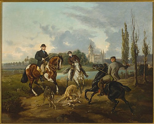 Hunting scene in Radziejowice, 1866, Juliusz Kossak