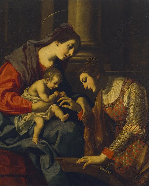 Mystic Marriage of St Catherine, 1700, Jacopo Vignali